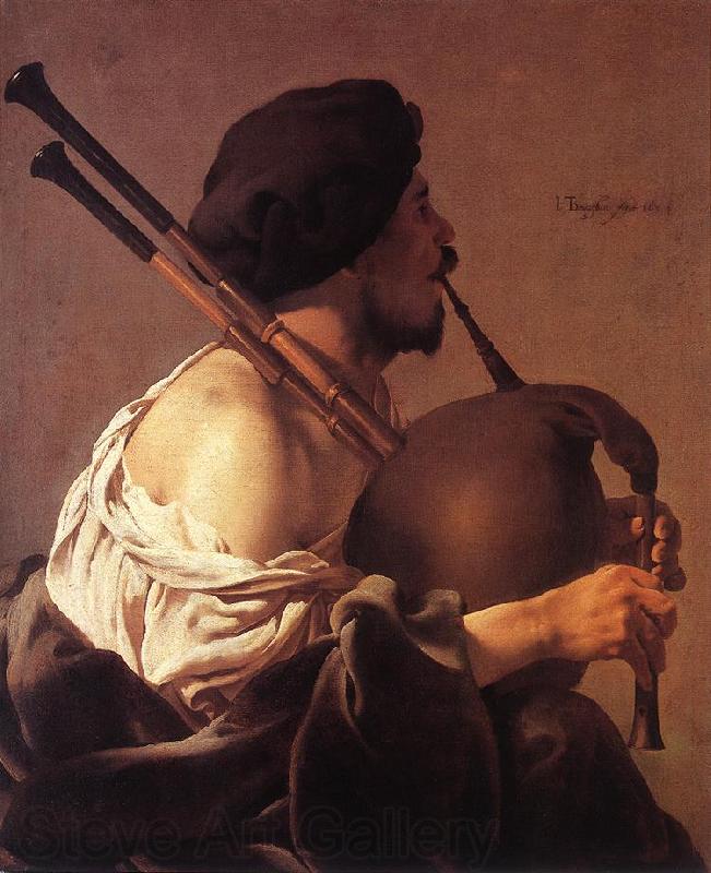 TERBRUGGHEN, Hendrick Bagpipe Player st Norge oil painting art